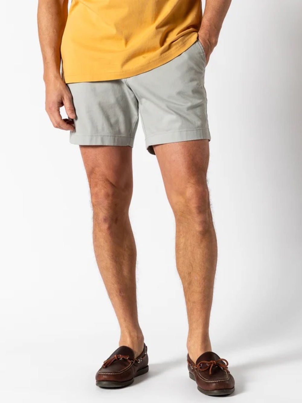 Duck Head Light Gray Flat-Front Men's Shorts
